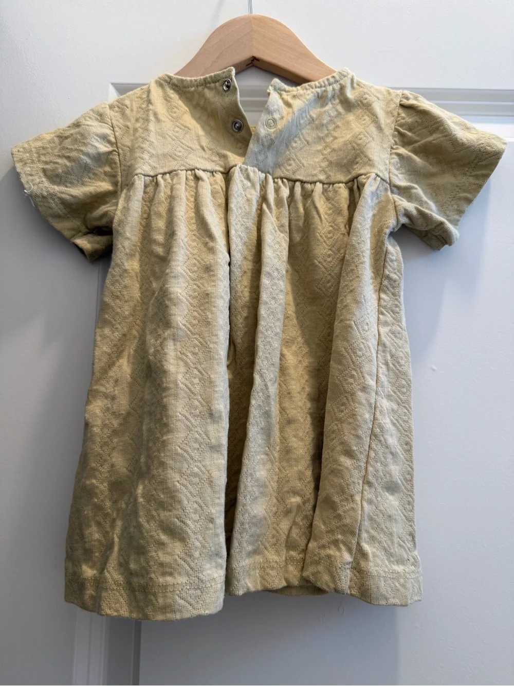 Baby/Toddler Yellow Embroidered Short-Sleeve Dress